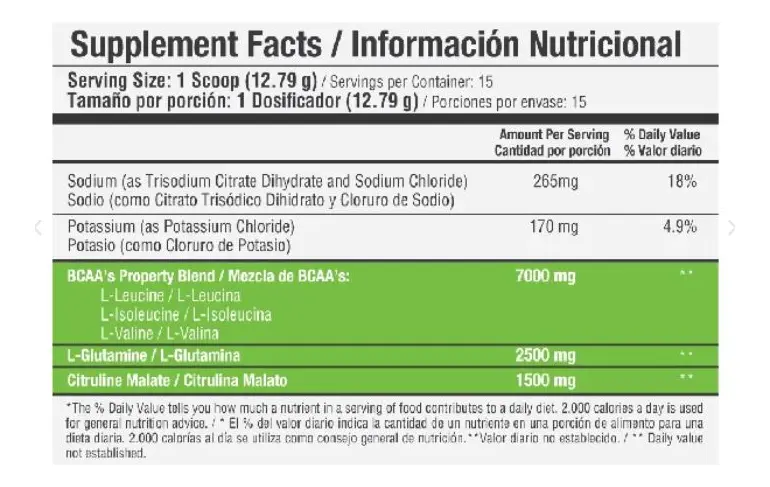Aminoacidos BCAAS 192 g - Healthy Sports