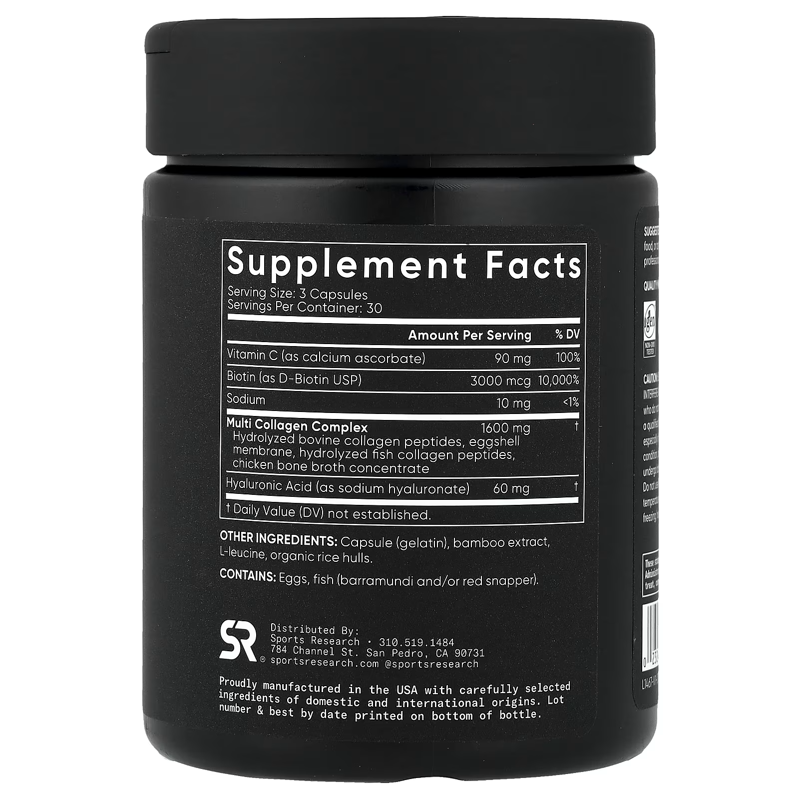 Multi Collagen + Biotin 3000 mcg 180 Capsulas - Sports Research