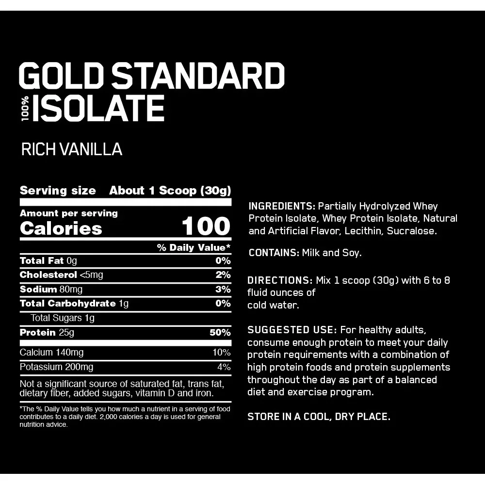 GOLD STANDARD ISOLATE 5 LB VAINILLA - OPTIMUM NUTRITION
