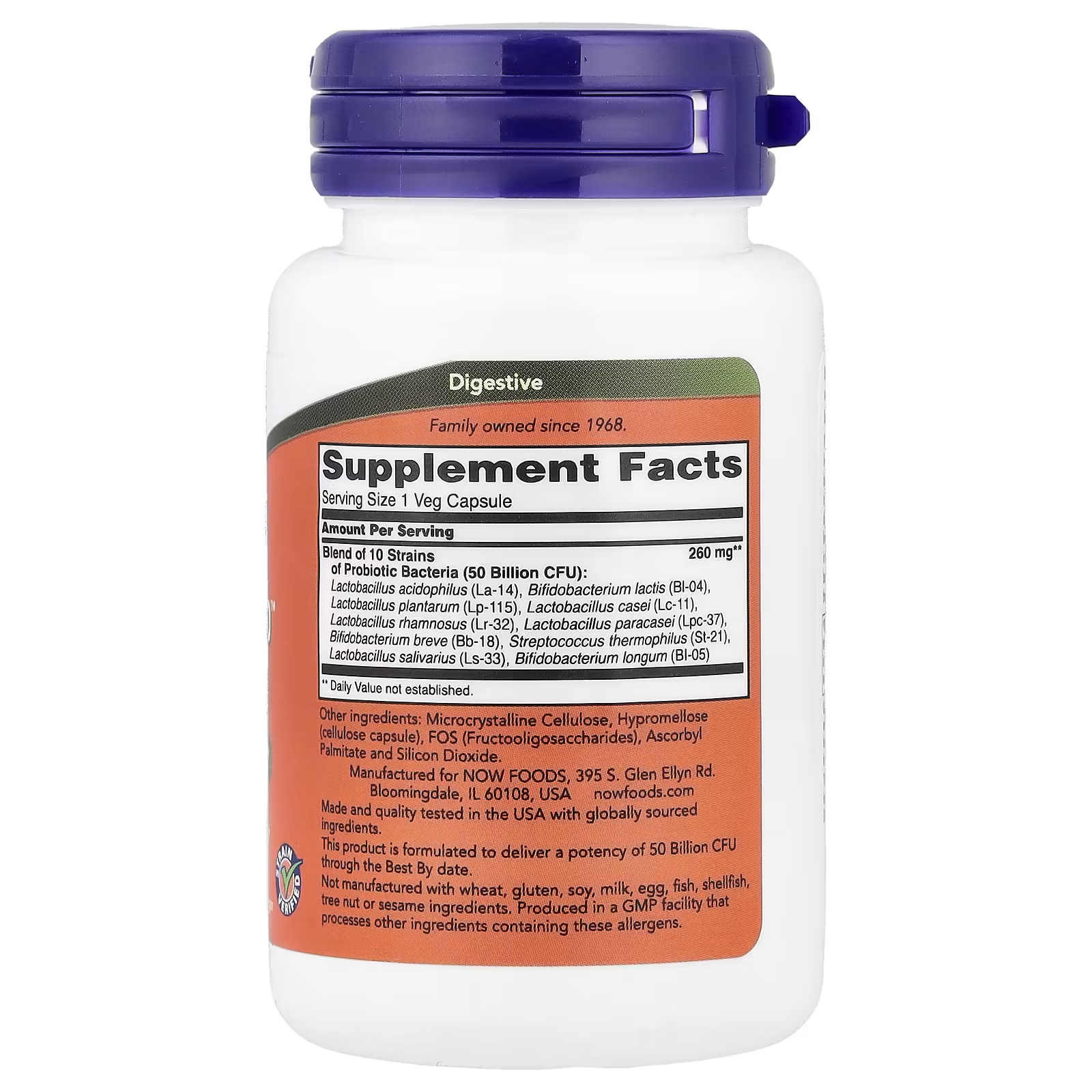 PROBIOTIC - 10 50 BILLION X 50 CÁPSULAS - NOW
