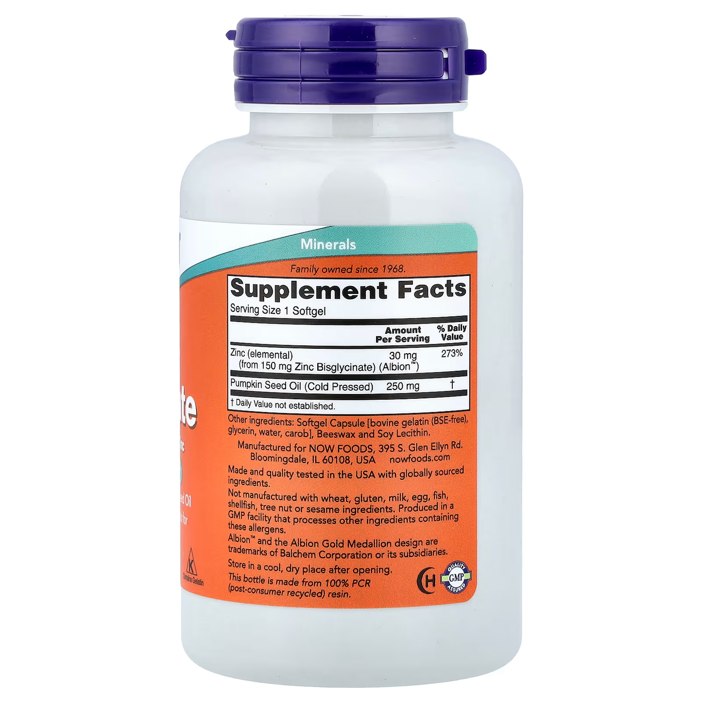 ZINC GLYCINATO 30 MG 120 NOW - NOW FOODS