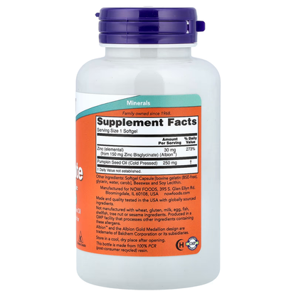 ZINC GLYCINATO 30 MG 120 NOW - NOW FOODS