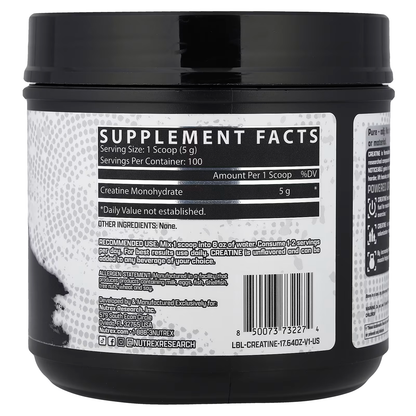 CREATINA NUTREX MONOHIDRATADA 100 SERVICIOS UNFLAVORED - NUTREX