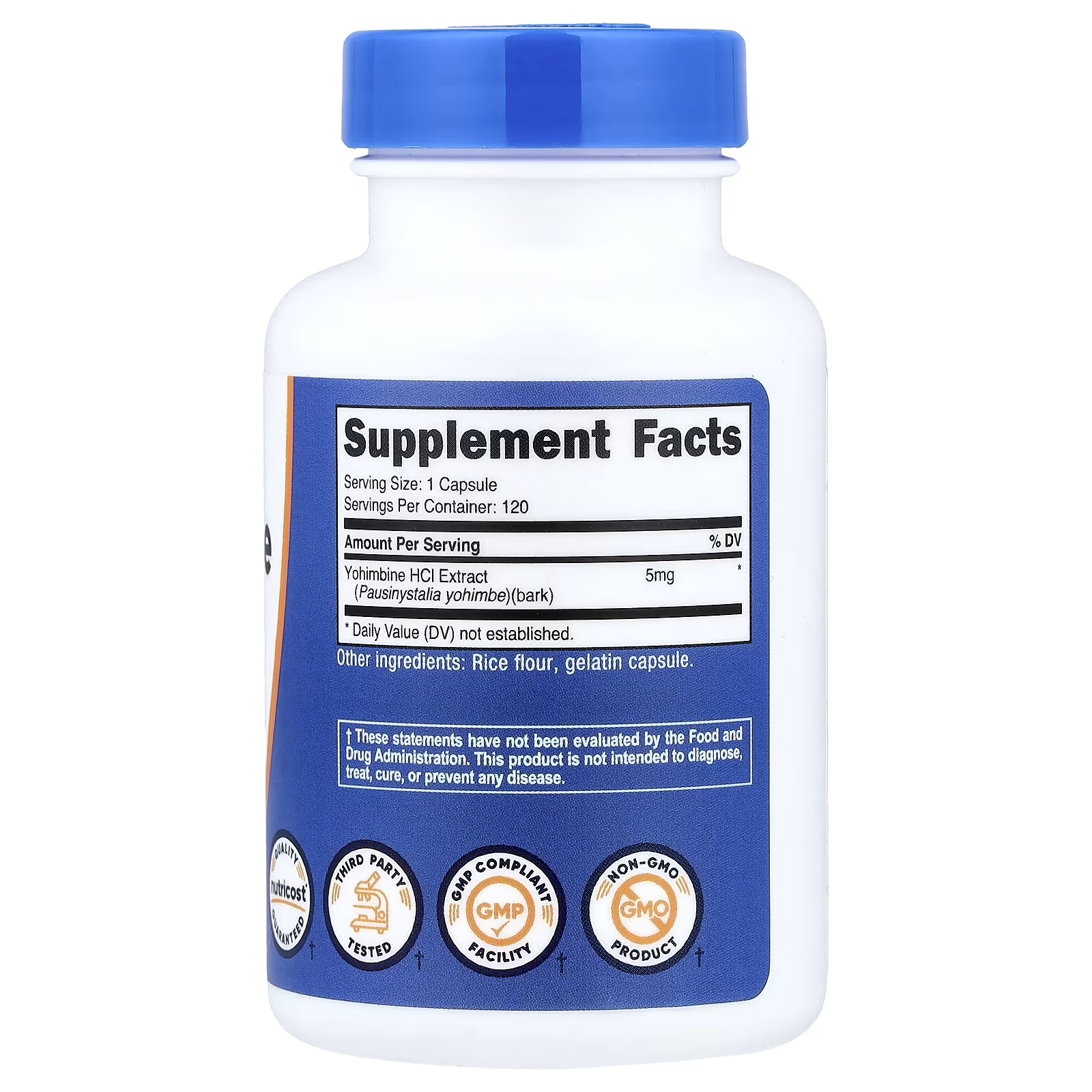 YOHIMBINE HCL 5 MG 120 CAPSULAS - NUTRICOST