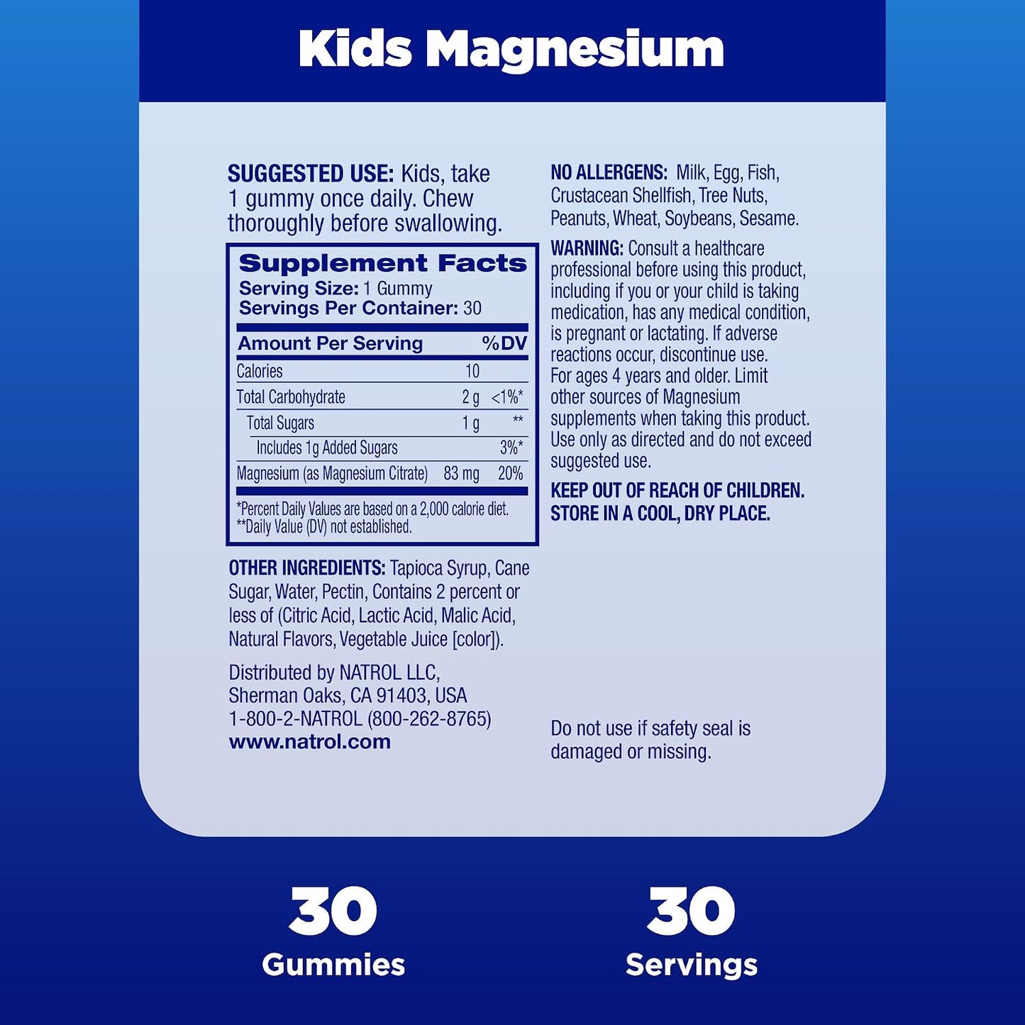 KIDS CALM / MOOD MAGNESIUM GUMMIES - NATROL