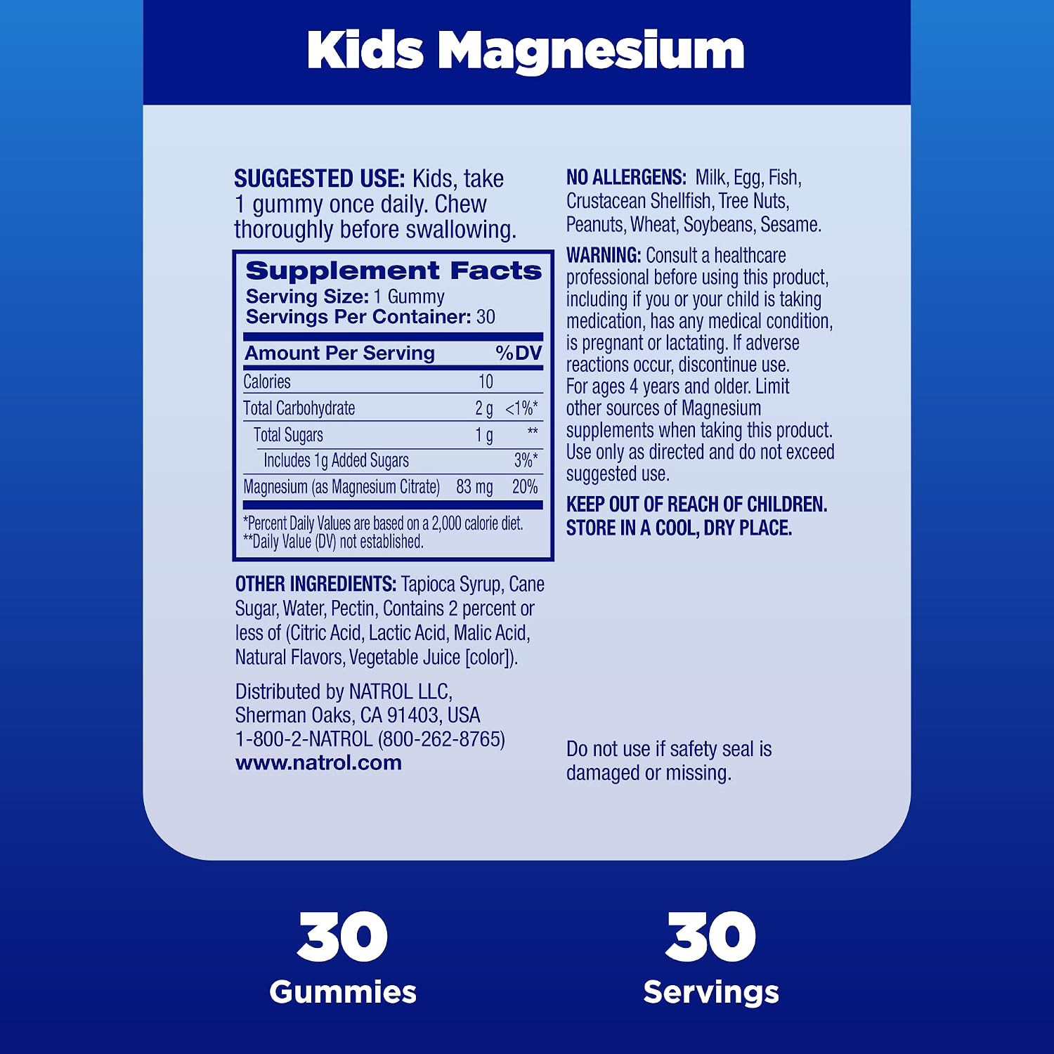 KIDS CALM / MOOD MAGNESIUM GUMMIES - NATROL