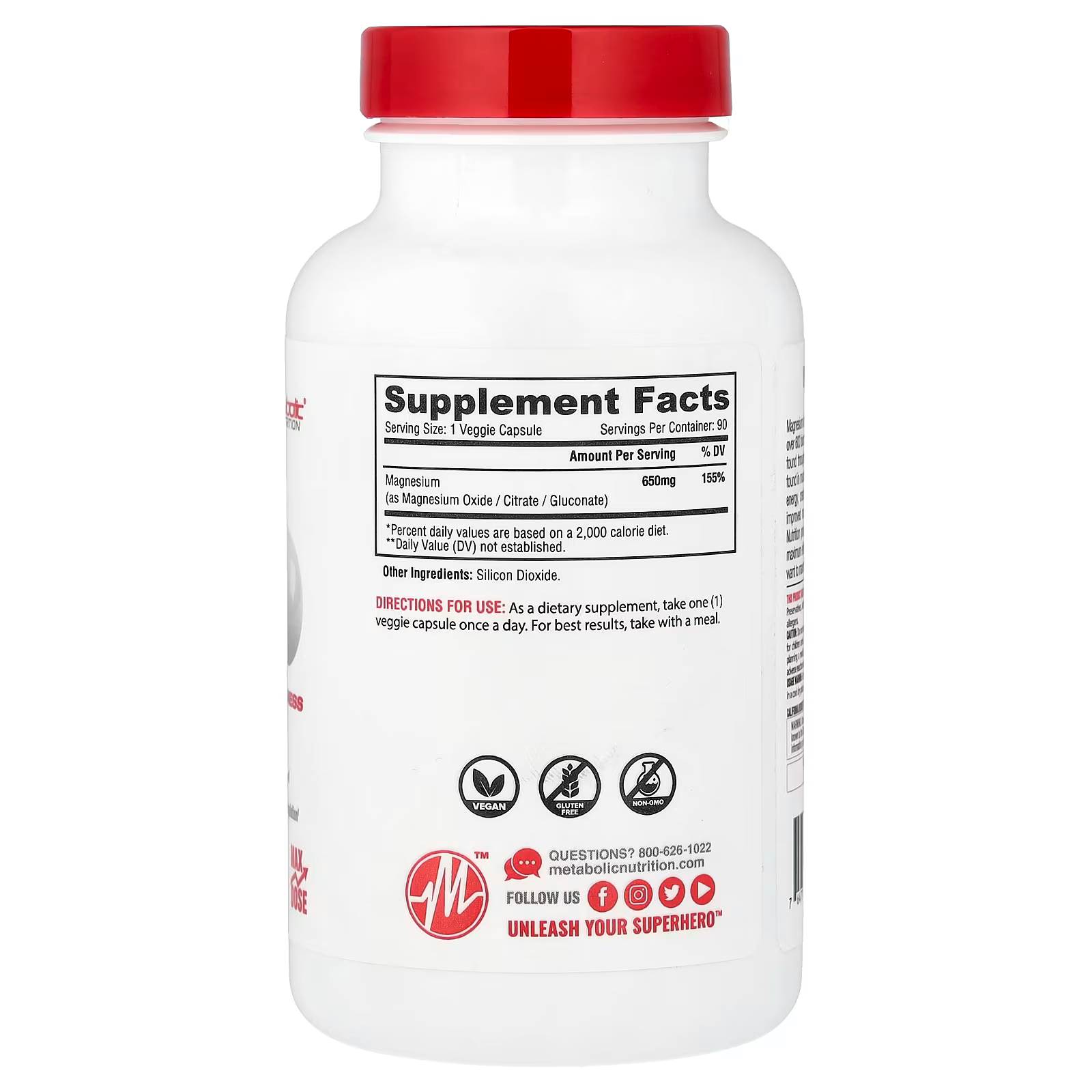 MAGNESIO METABOLIC 90 CAPSULAS - METABOLIC NUTRITION