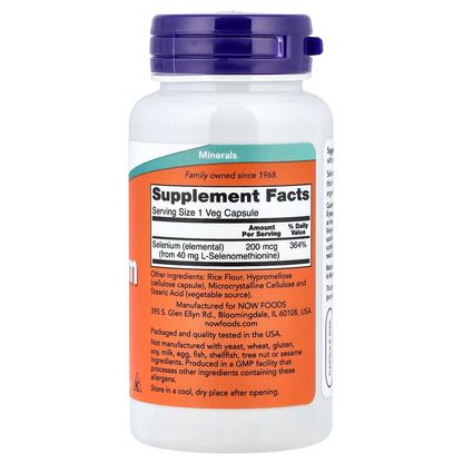 SELENIUM 200 MCG 90 VEG CAPSULAS - NOW FOODS
