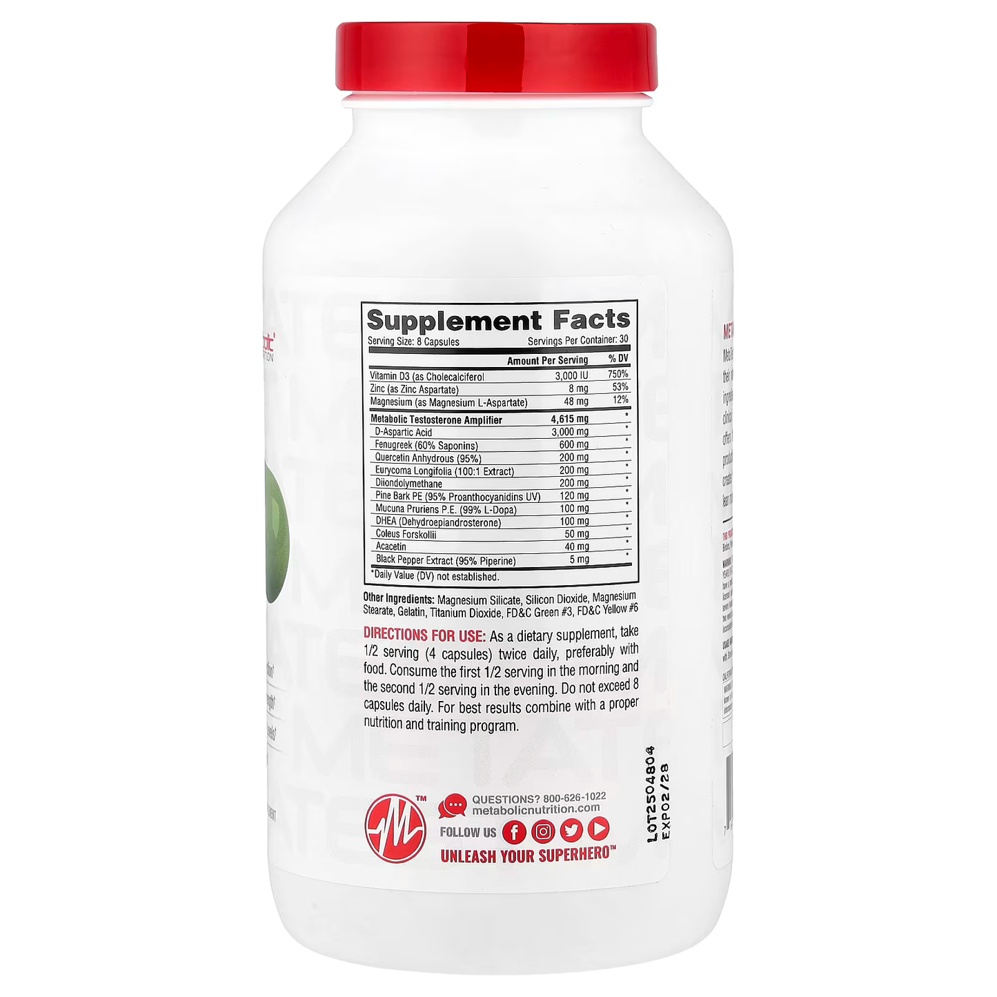 METATEST METABOLIC 240 CAPS - METABOLIC NUTRITION