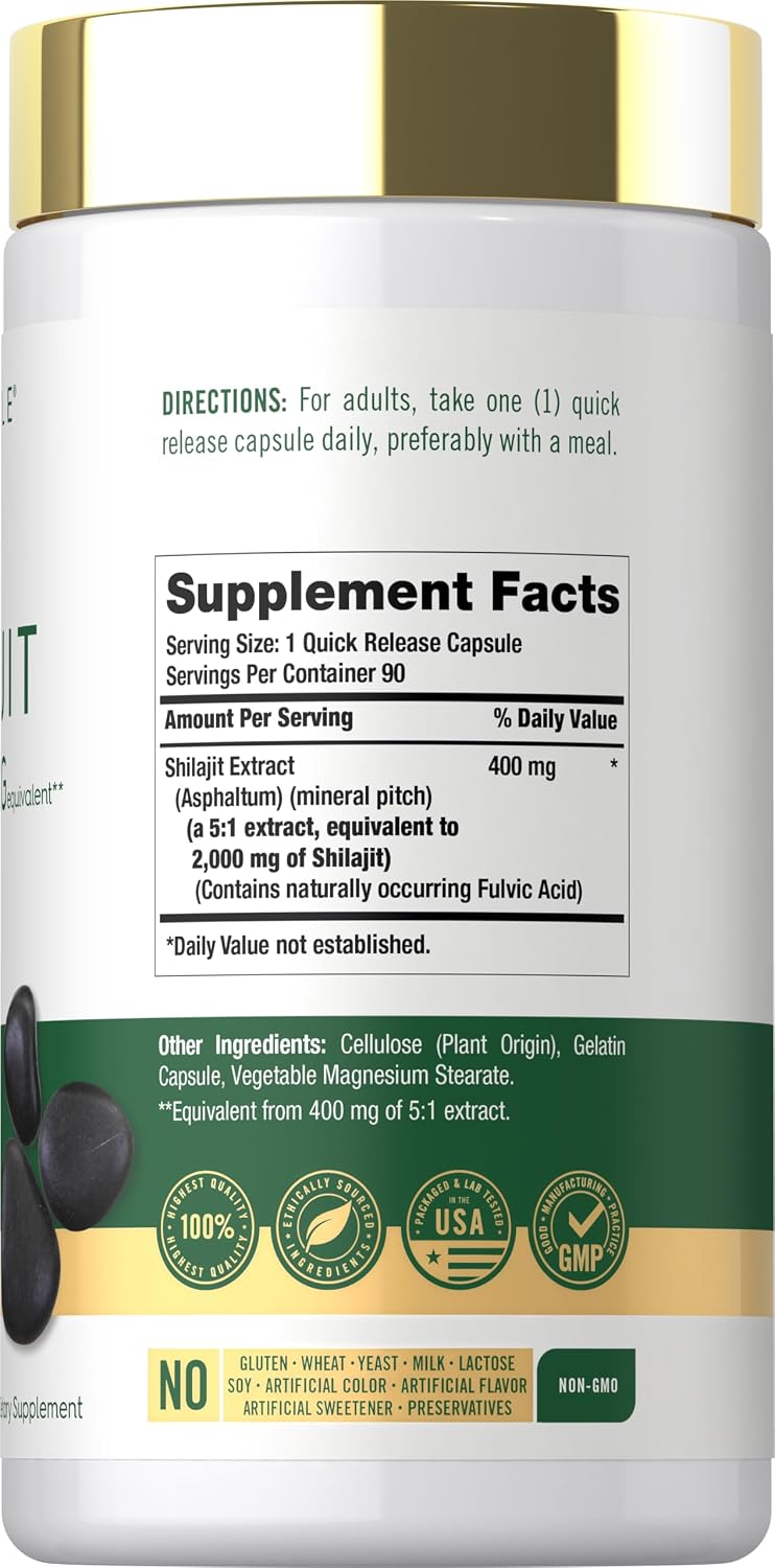SHILAJIT 2000 MG 90 CÁPSULAS - CARLYLE