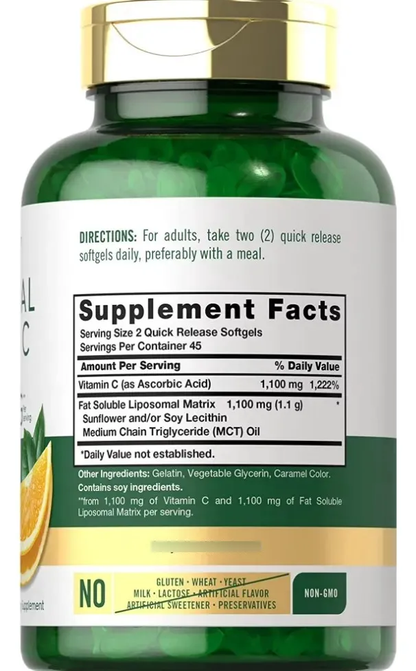 VITAMINA C LIPOSOMAL COMPLEX 2200 MG 90 SOFTGELS - CARLYLE
