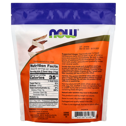 PSYLLIUM HUSK WHOLE NOW FIBRA 16OZ - NOW