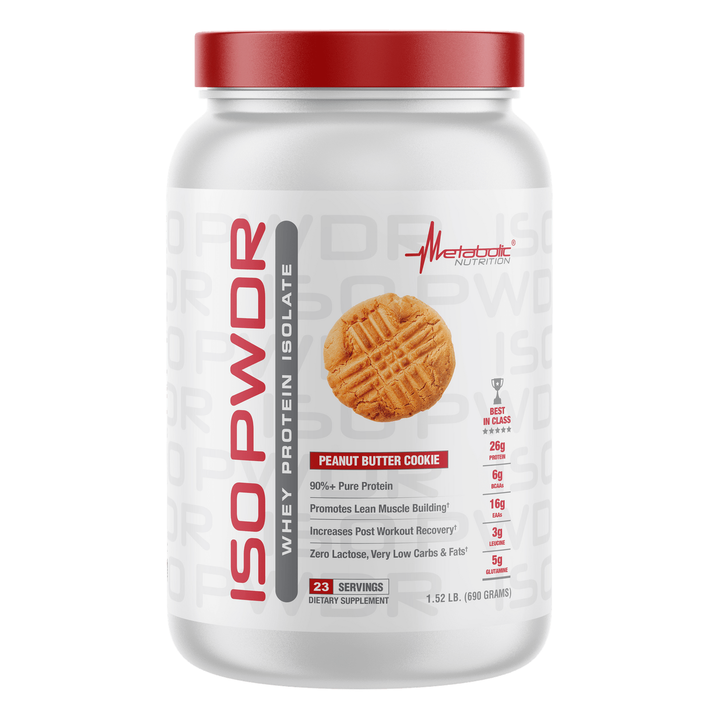 ISO Pwdr Penaut Butter Cookies 1.52 lb - 23 Servicios - Metabolic Nutrition