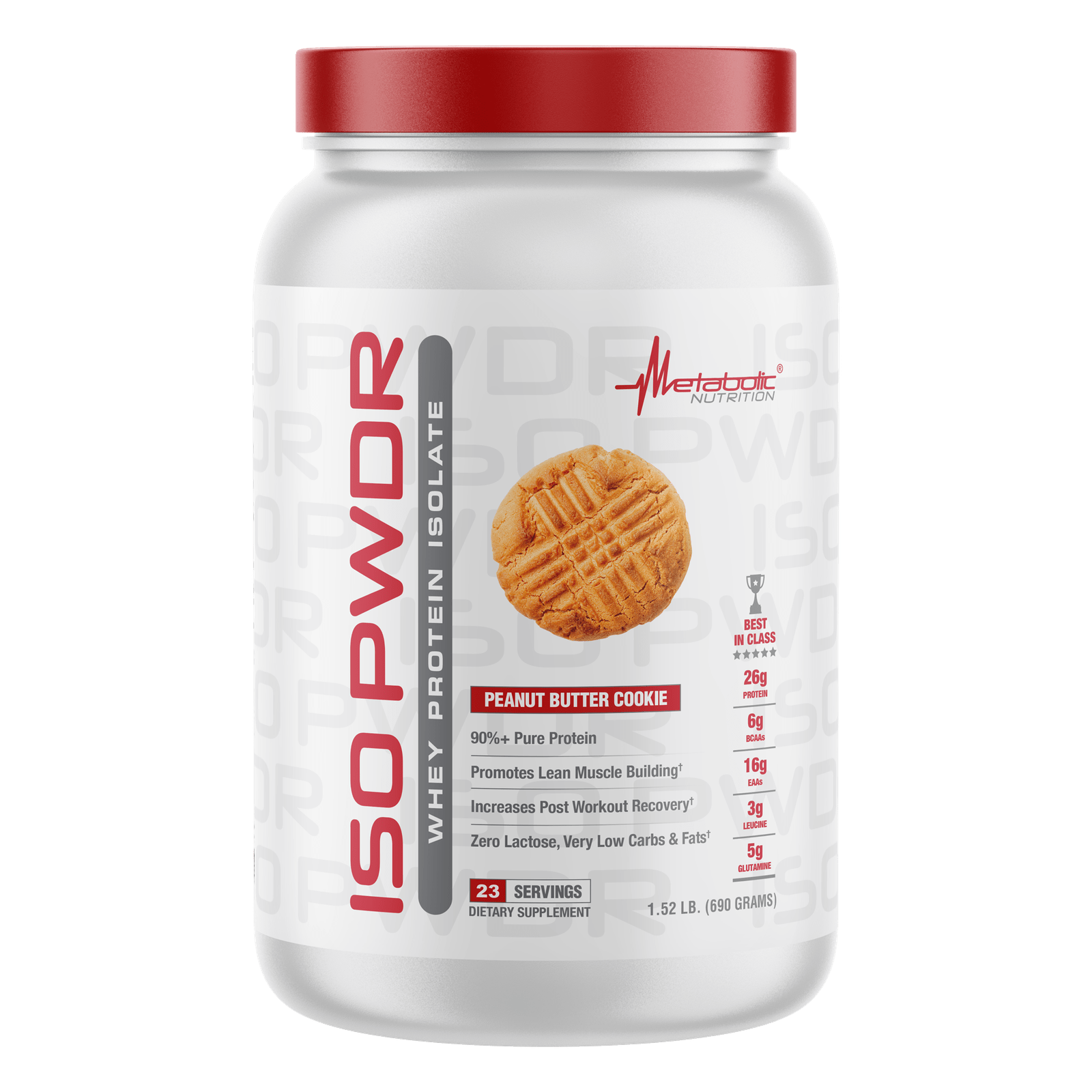 ISO Pwdr Penaut Butter Cookies 1.52 lb - 23 Servicios - Metabolic Nutrition