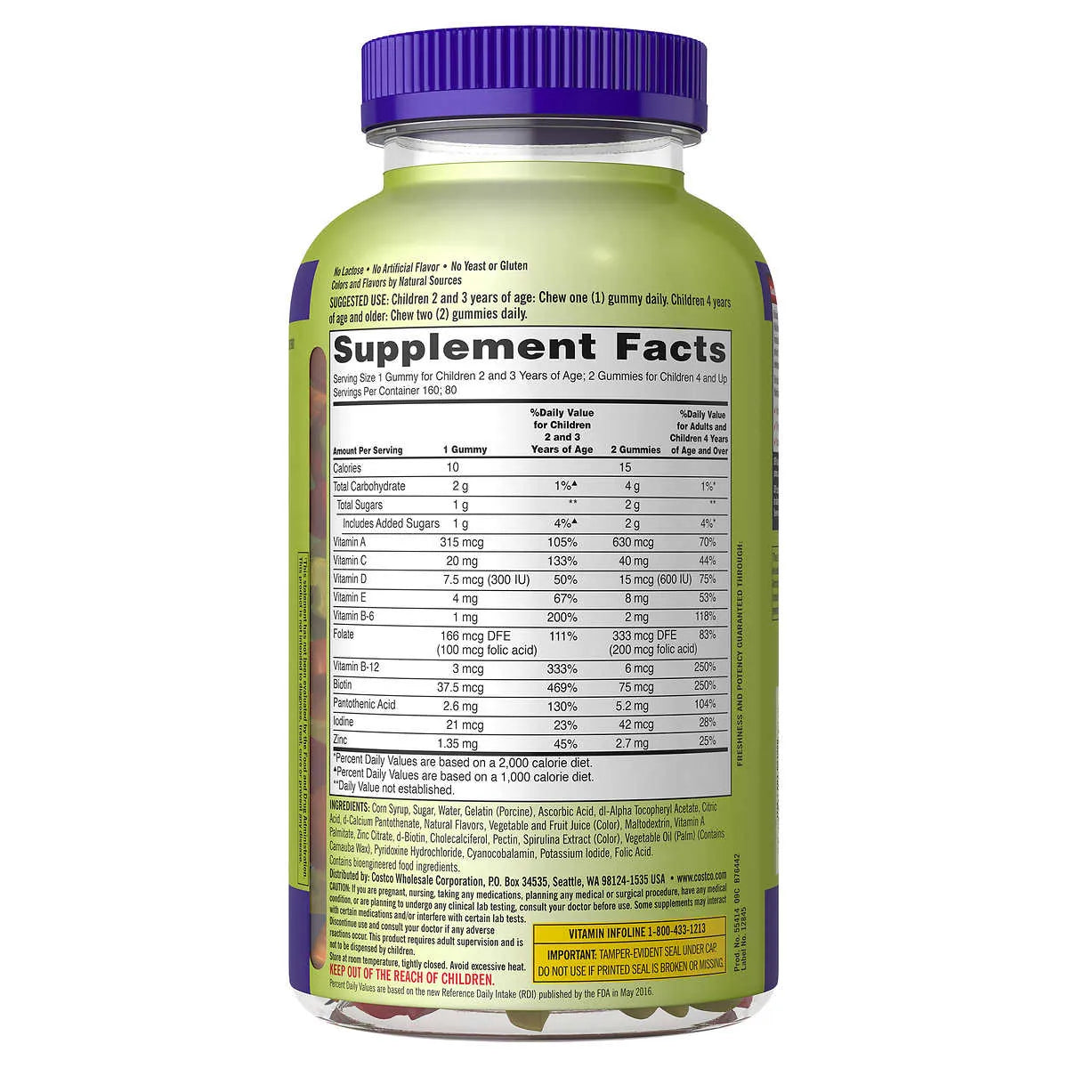 CHILDREN'S DAILY MULTIVITAMIN GUMMIES 160 GOMITAS - KIRKLAND