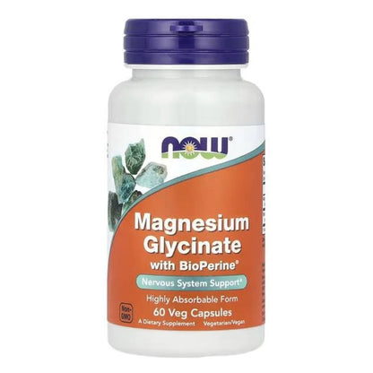 Magnesio Glycinato With Bioperine 60 vcaps NOW