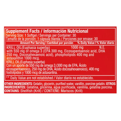 Red Krill 1.000 mg 30 Softgels 30 Softgels