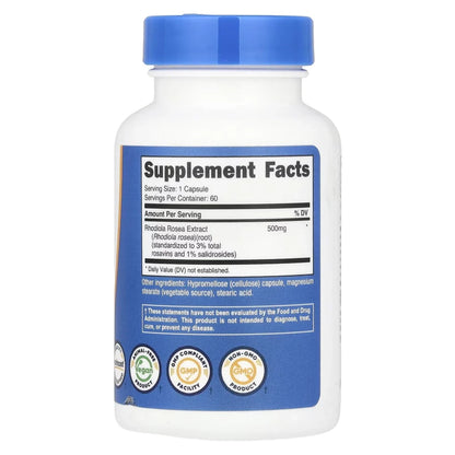 Rhodolia Rosea 500 mg 60 caps Nutricost