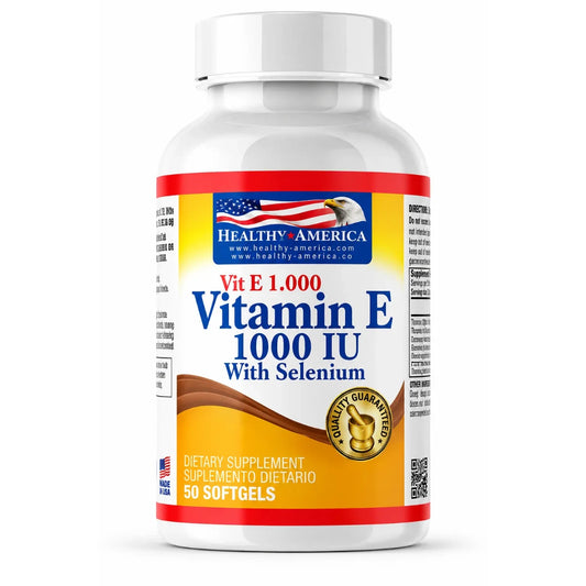 VITAMINA E 1.000 VITAMIN E 1000 IU WITH SELENIUM 50 SOFTGELS - HEALTHY AMERICA