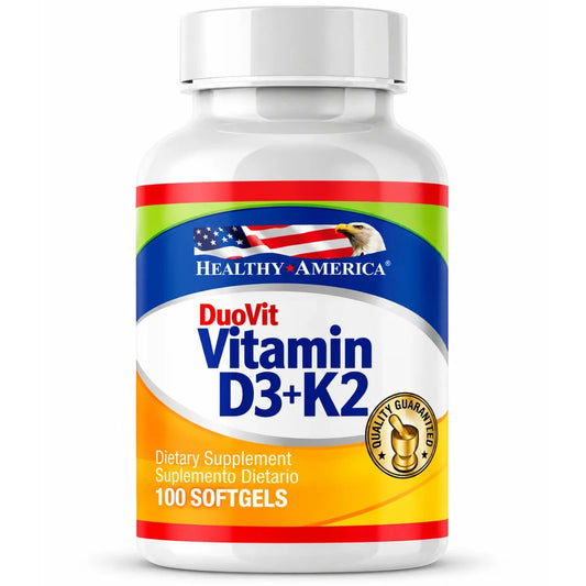 VITAMINA D3+K2 DUOVIT 100 SOFTGELS HEALTHY AMERICA