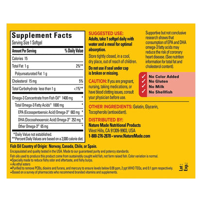 OMEGA 3 1400 MG X 45 SOFTGELS NATURE'S MADE - NATURES MADE