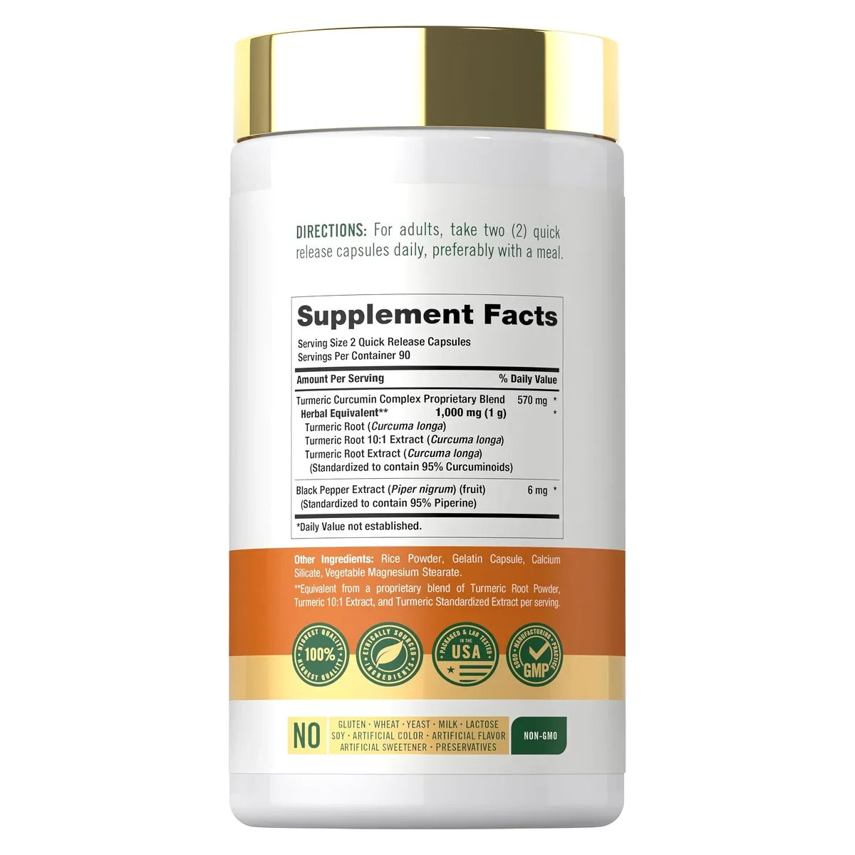 TURMERIC CURCUMIN 1,000 MG 180 CAPSULES CARLYLE