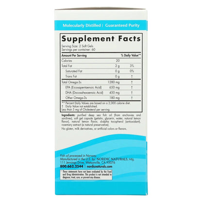 ULTIMATE OMEGA 1280 MG 120 SOFTGELS NORDIC NATURALS