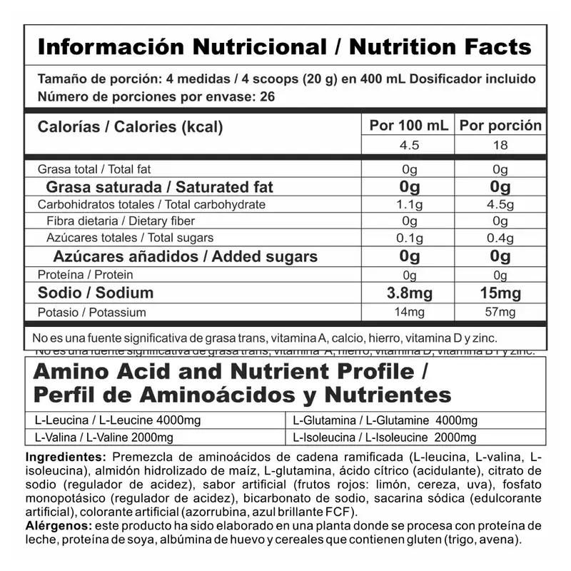 Aminoacidos - NITRO SHOCK RED BERRIES - Nutramerican pharma