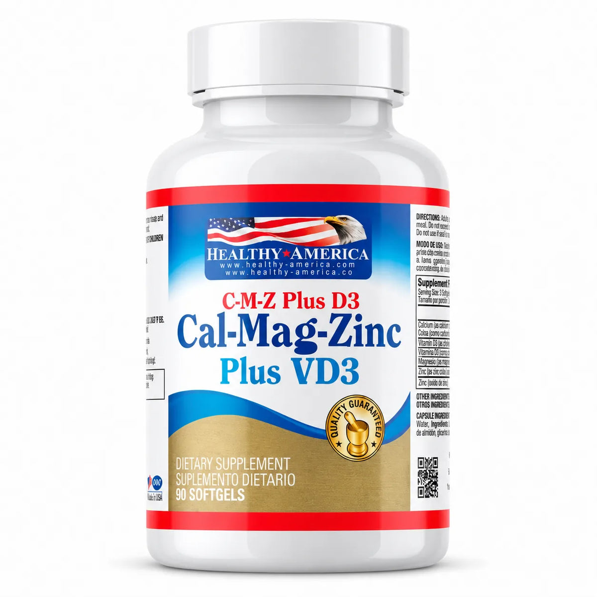 CAL MAG ZINC PLUS V D3 90 SOFTGELS - HEALTHY AMERICA