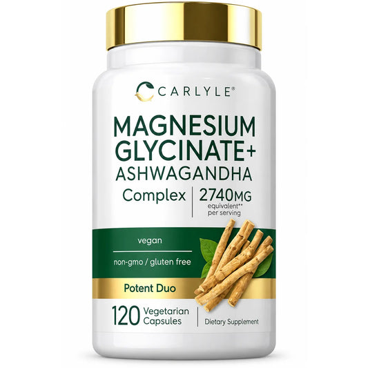 MAGNESIO GLYCINATE + ASHWAGANDHA 2740 MG 120 CÁPSULAS - CARLYLE