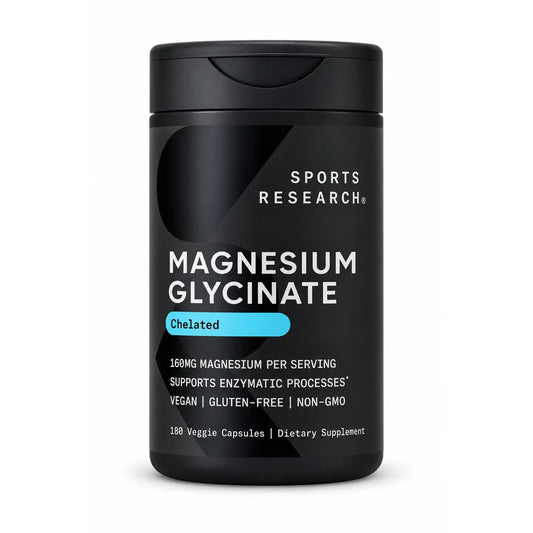 MAGNESIUM GLYCINATE 60 MG 180 VEGGIE CAPSULES SPORTS RESEARCH