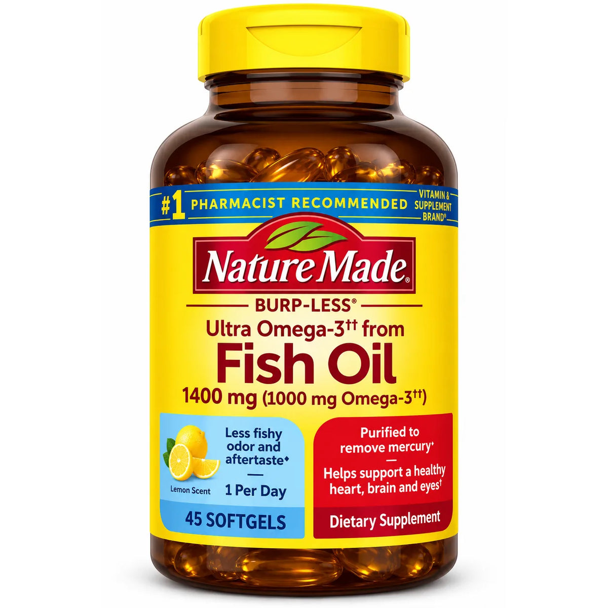 OMEGA 3 1400 MG X 45 SOFTGELS NATURE'S MADE - NATURES MADE