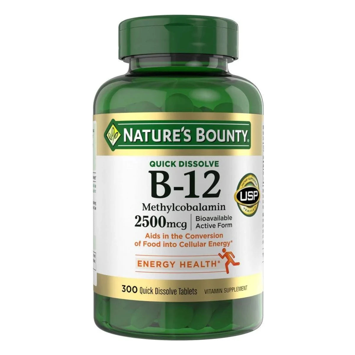 Vitamina B12 2500 mcg 300 tabletas Natures Bounty