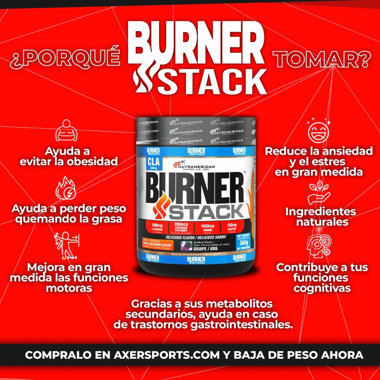 BURNER STACK UVA 0.8 LB 360G